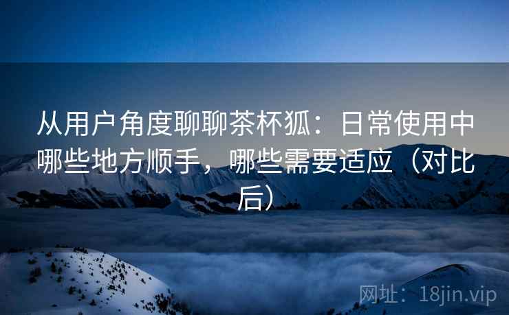 从用户角度聊聊茶杯狐:日常使用中哪些地方顺手,哪些需要适应(对比后) 从用户角度聊聊茶杯狐:日常使用中哪些地方顺手,哪些需要适应(对比后)