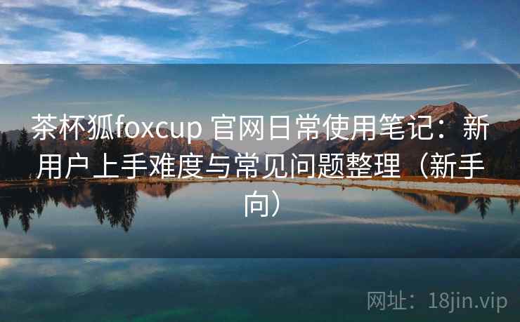茶杯狐foxcup 官网日常使用笔记：新用户上手难度与常见问题整理（新手向）