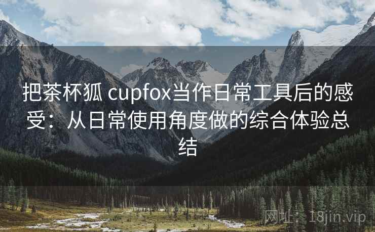 把茶杯狐 cupfox当作日常工具后的感受：从日常使用角度做的综合体验总结